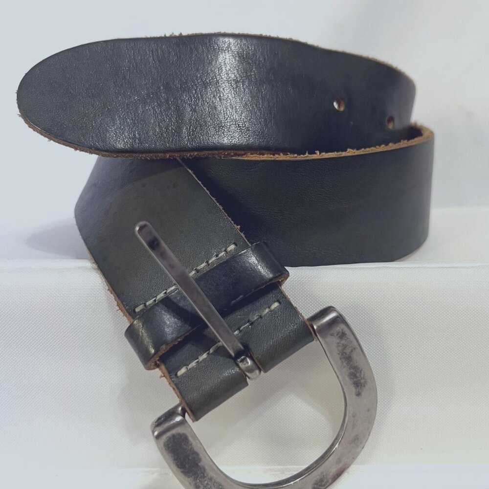 Fabio Corti-Women's Small Distressed Green Genuine Leather Made in Italy Belt